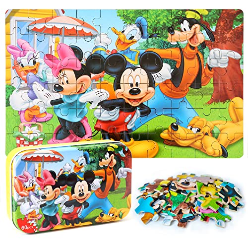 MZZOTOY Puzzles for Kids Ages 48 60 Piece Puzzles for Kids Ages 35 in a Metal Box Girls and Boys Learning Educational Jigsaw Puzzle Toys Gifts - Image 1