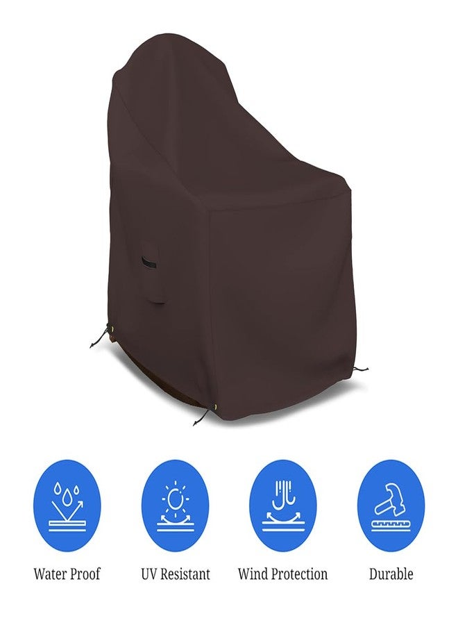 Covers & All Adirondack Chair Cover, 12 Oz Waterproof UV & Weather Resistant All Season Protector, Outdoor Furniture Cover with Air Vent & Drawstrings (36" W x 34" D x 32" H, Coffee) - Image 3