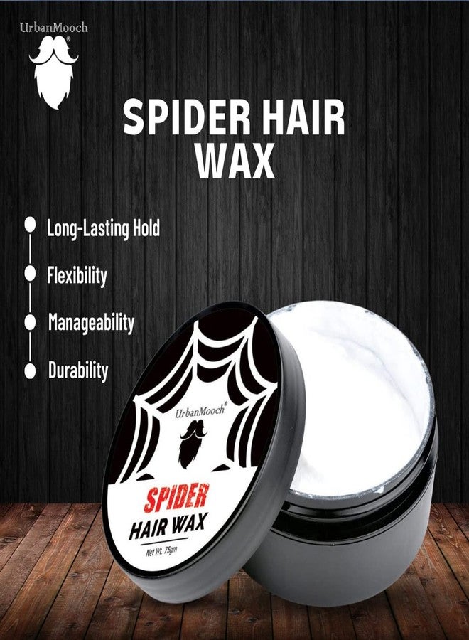 UrbanMooch Hair Styling Spider Wax for Men (75gm) with Neem Wood Comb | Strong Hold, Matte Finish, Non-Sticky | Hair Wax for Long-Lasting Hairstyles | Hair Styling Combo for Men - Image 3