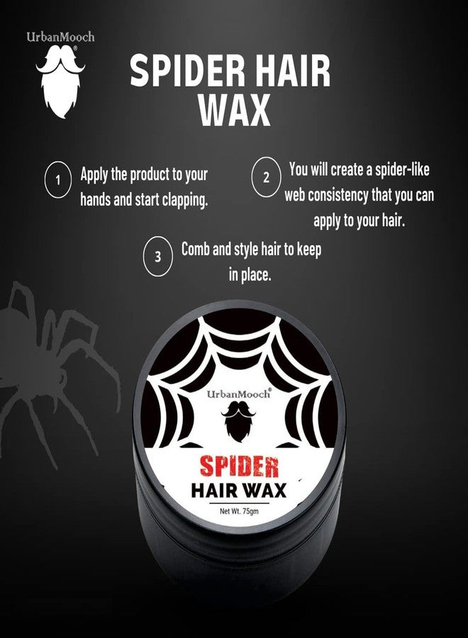 UrbanMooch Hair Styling Spider Wax for Men (75gm) with Neem Wood Comb | Strong Hold, Matte Finish, Non-Sticky | Hair Wax for Long-Lasting Hairstyles | Hair Styling Combo for Men - Image 4