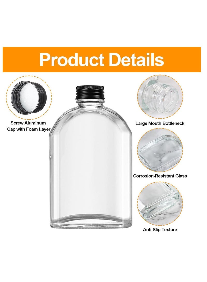 FUFU 12Pack 4oz Small Clear Glass Bottles with Lids  Mini Bottles with Caps, Small Glass jars Sample Bottles with Airtight Lid for Juice, Milk, Drinking  - Image 3