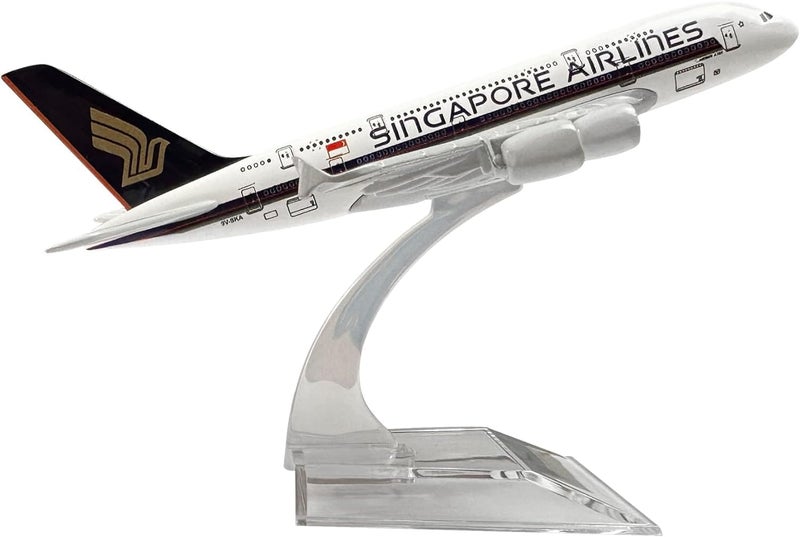 AmigozZ Diecast Aeroplane Scale Model Only For Display, Size -16 Cm -A380 Singapore(Singapore Airlines), Multicolor - Image 1