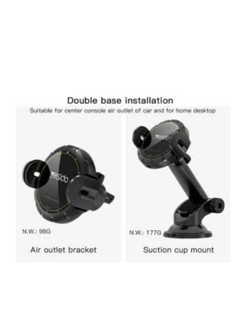 Yesido Wireless charging holder C77 Black - Image 2