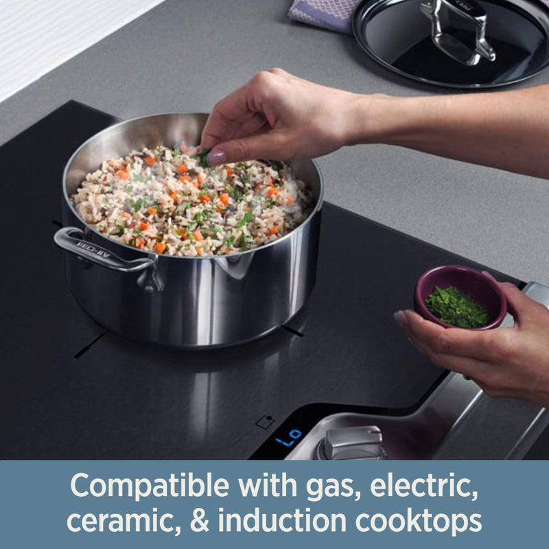 All-Clad D3 3-Ply Stainless Steel Fry Pan 7.5 Inch Induction Oven Broiler Safe 600F Pots and Pans, Cookware Silver - Image 4
