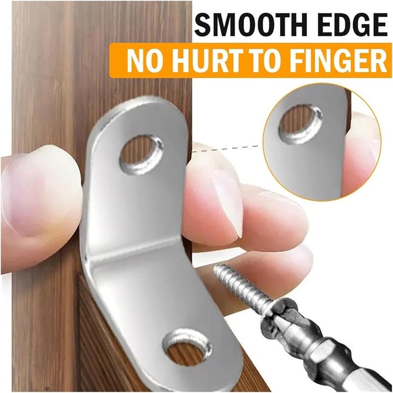 50 قطعة من قوس الزاوية اليمنى على شكل حرف L مع براغي لدعم إطار خزانة الأثاث - Image 4