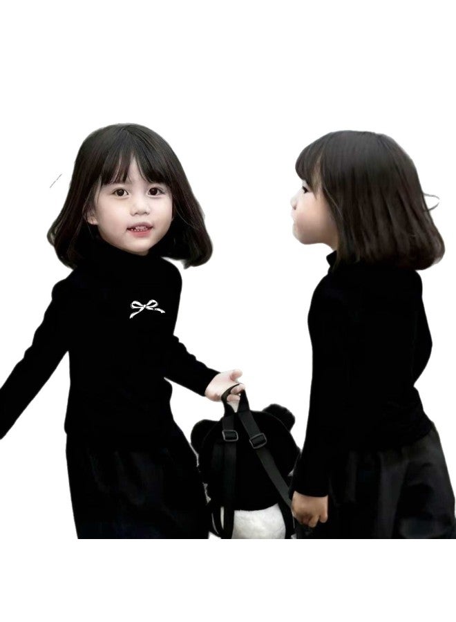 Girls' Thermal Base Layer Top, Autumn And Winter New Style, Children's Long-sleeve T-shirt, Stylish Inner Half-high Collar Warm Base Shirt - Image 5