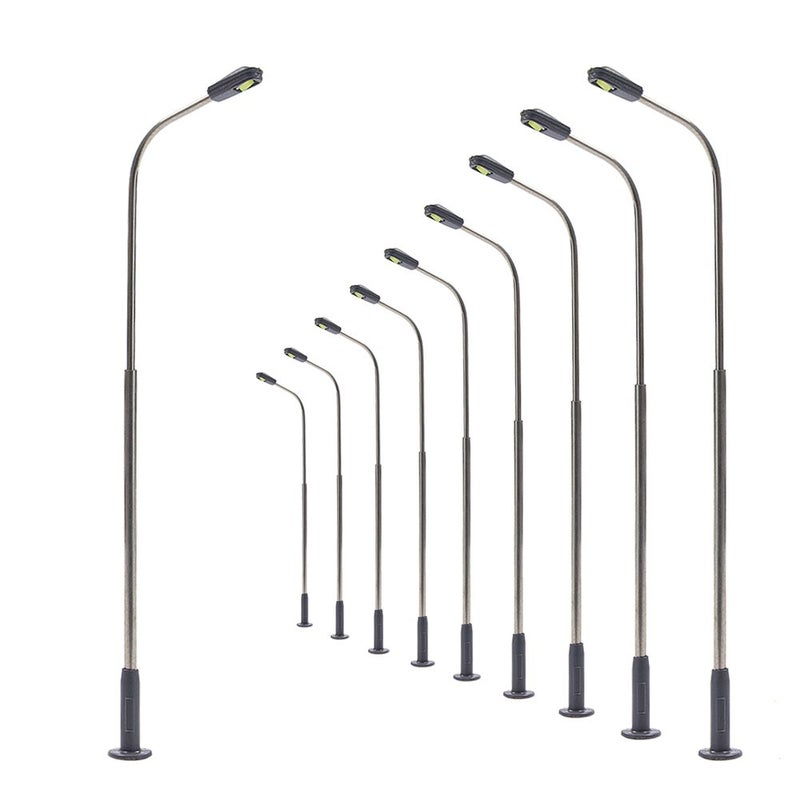 Evemodel LQS07 10pcs Model Railway Train Lamp Post 7cm or 276inch Street Bright White Lights HO TT Scale LEDs New - Image 2