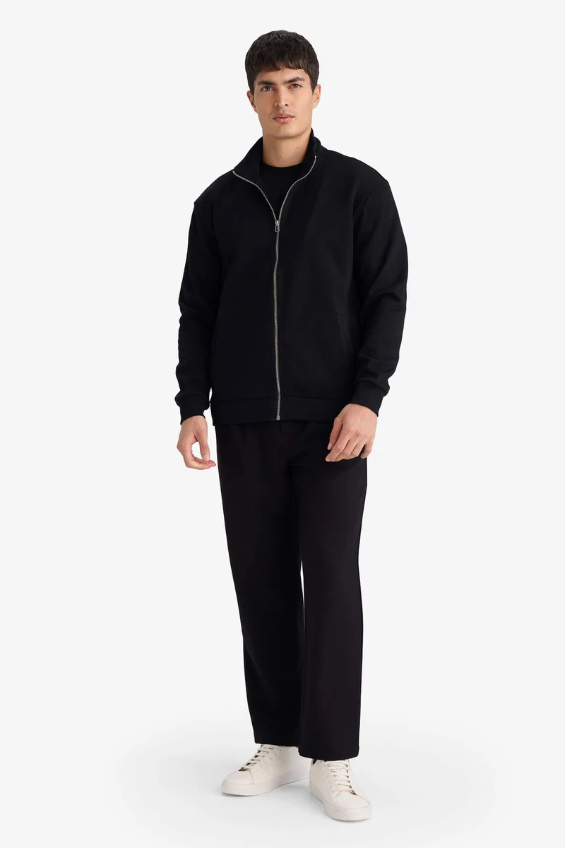 ديفاكتو High Neck Zip-Up Cardigan