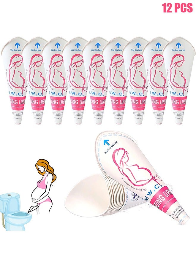 12 Pcs Disposable Portable Female Urination Device for Women, Female Urinal,Women Pee Cup Standing Up,Disposable Women Urinal for Women Female Pee Funnel,for Travel Camping Urinary Pee Cones