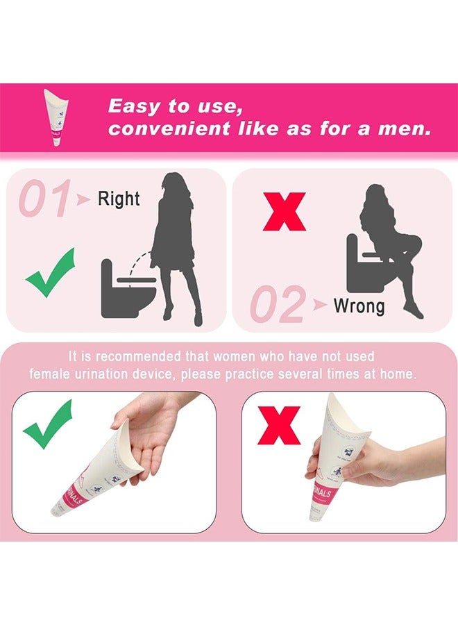 اتش واي 12 قطعة جهاز الت الأنثوي المحمول القابل للتصرف للنساء ، مبولة أنثى ، كأس بول النساء يقف ، مبولة نسائية يمكن التخلص منها للنساء قمع التبول الأنثوي ، للسفر التخييم المخاريط البولية التبول - Image 5