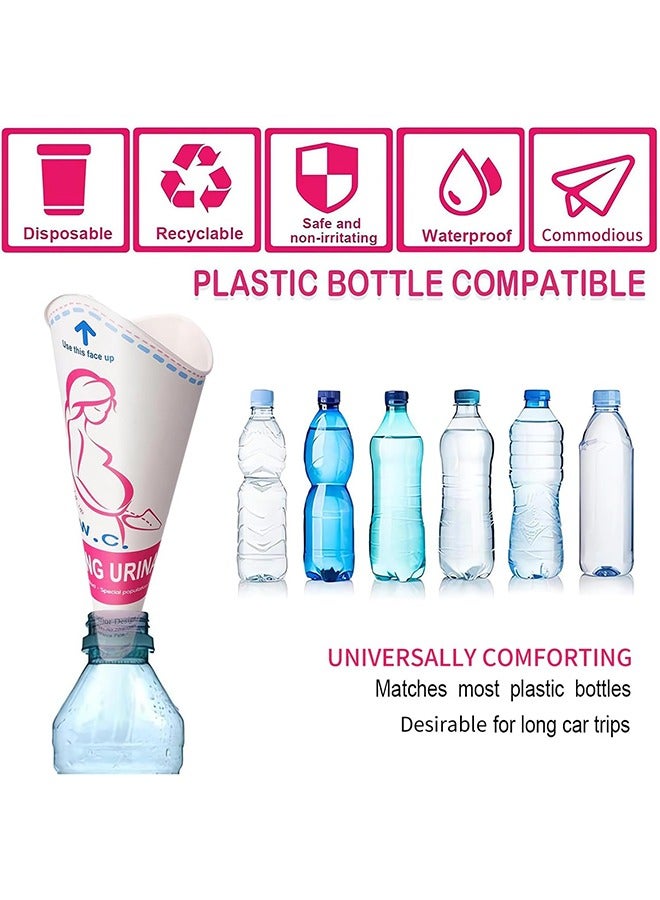 اتش واي 12 قطعة جهاز الت الأنثوي المحمول القابل للتصرف للنساء ، مبولة أنثى ، كأس بول النساء يقف ، مبولة نسائية يمكن التخلص منها للنساء قمع التبول الأنثوي ، للسفر التخييم المخاريط البولية التبول - Image 4