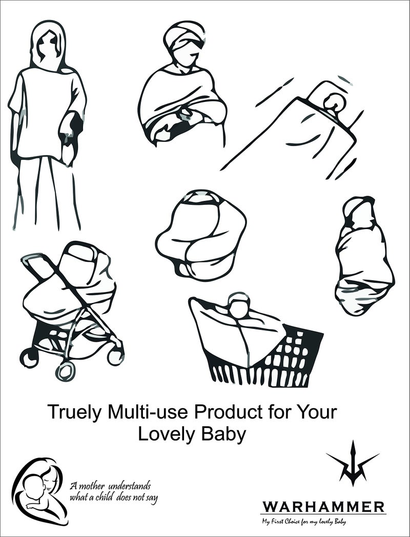Warhammer 7 in 1 Nursing Cover for Breastfeeding Mother and Breastfeeding Cover for Mother (Dotted) - Image 5
