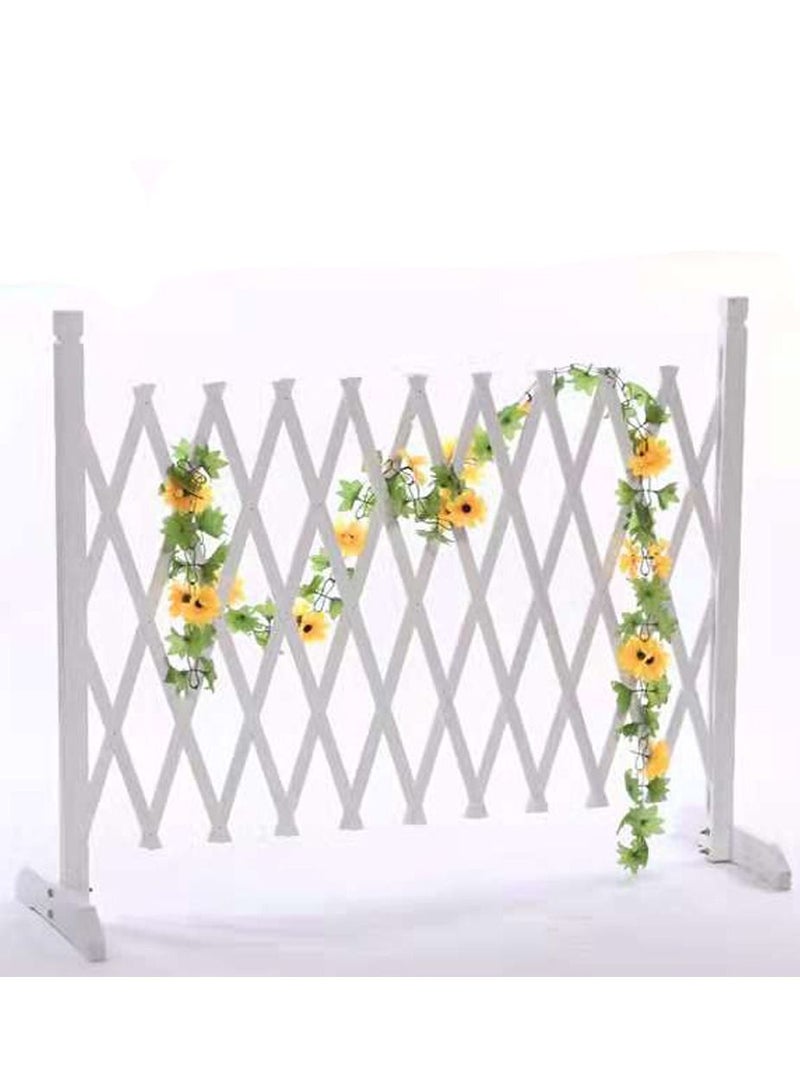 LINGWEI LINGWEI  Extendable Wooden Trellis Fence White  - Image 3