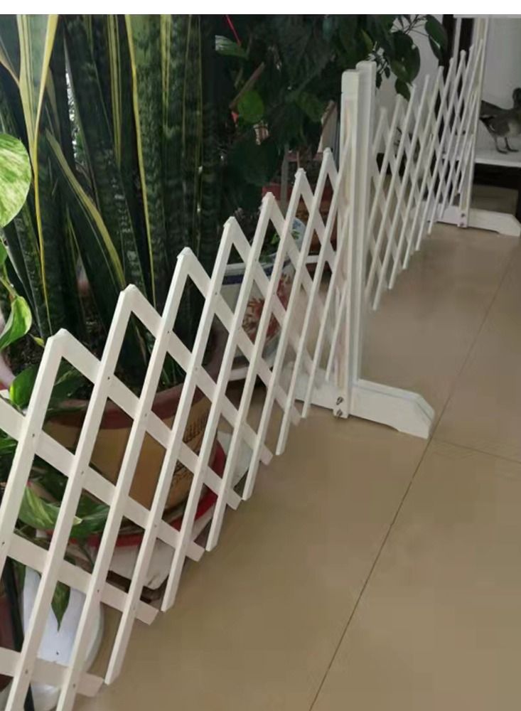 LINGWEI LINGWEI  Extendable Wooden Trellis Fence White  - Image 4