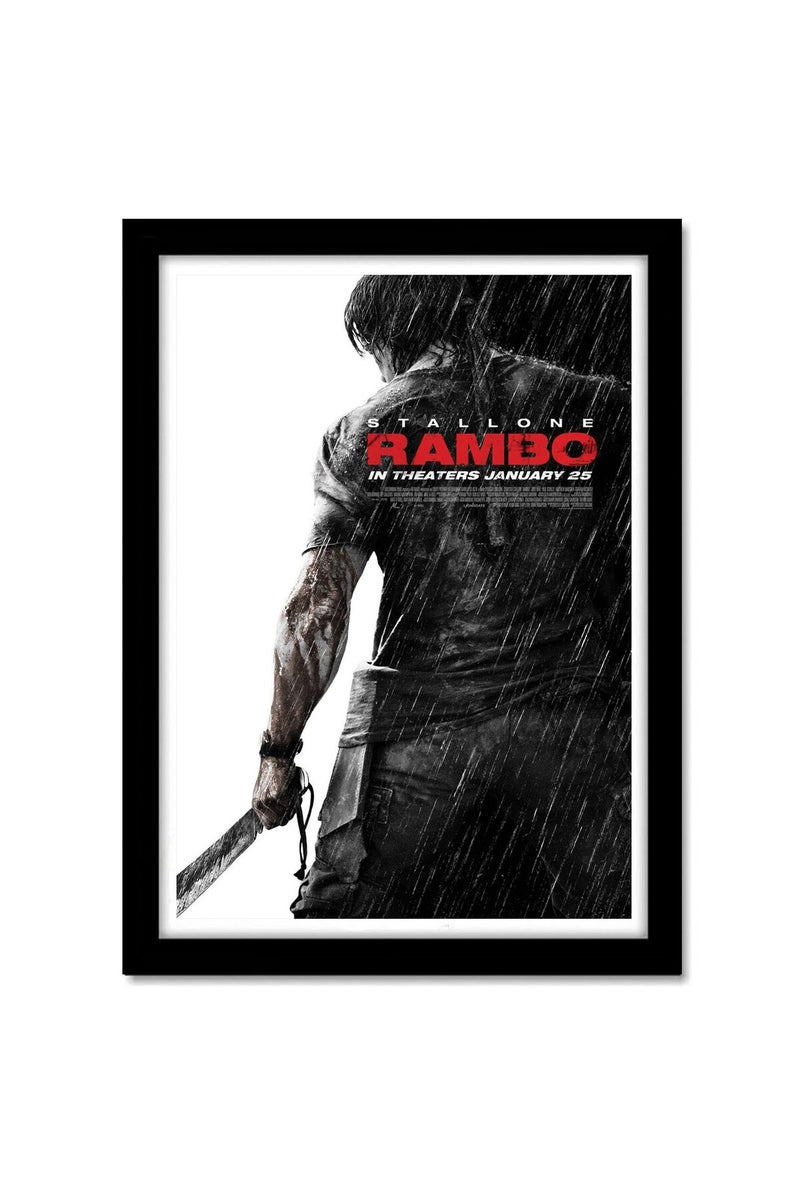 GRAY WALL Rambo Framed Poster for Room & Office - Image 1