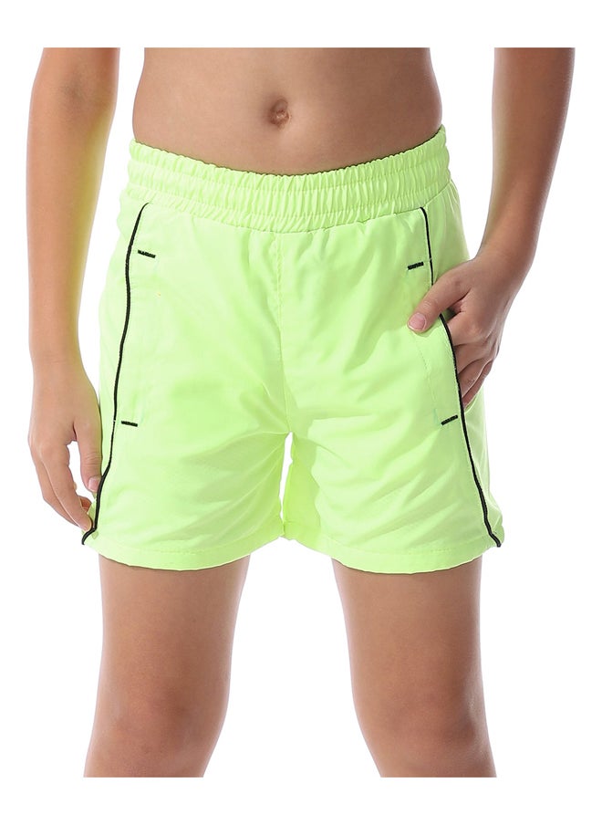 Andora - Boys Elastic Waist Plain Swim Short _ Lime Green - Image 1