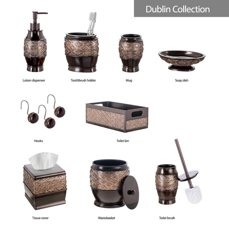 Creative Scents Dublin Brown Countertop Toothbrush Holders for Bathrooms - Decorative Tooth Brush Holder for Bathroom - Toothbrush Organizer for Regular or Electric Toothbrushes and Toothpaste - Image 5