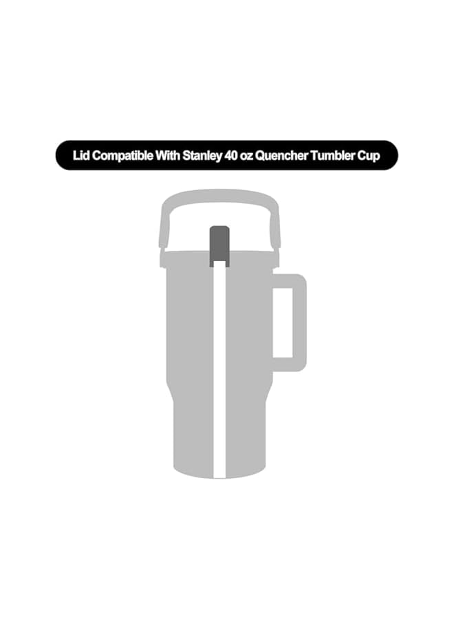 S-TOP Lid Replacement Compatible with Stanley Quencher Travel Tumbler 40 oz Cup Lid, Flip Tumbler Lid with Handle, Spillproof, Dustproof, Stanley Cup Accessories Easy to Carry - Image 2