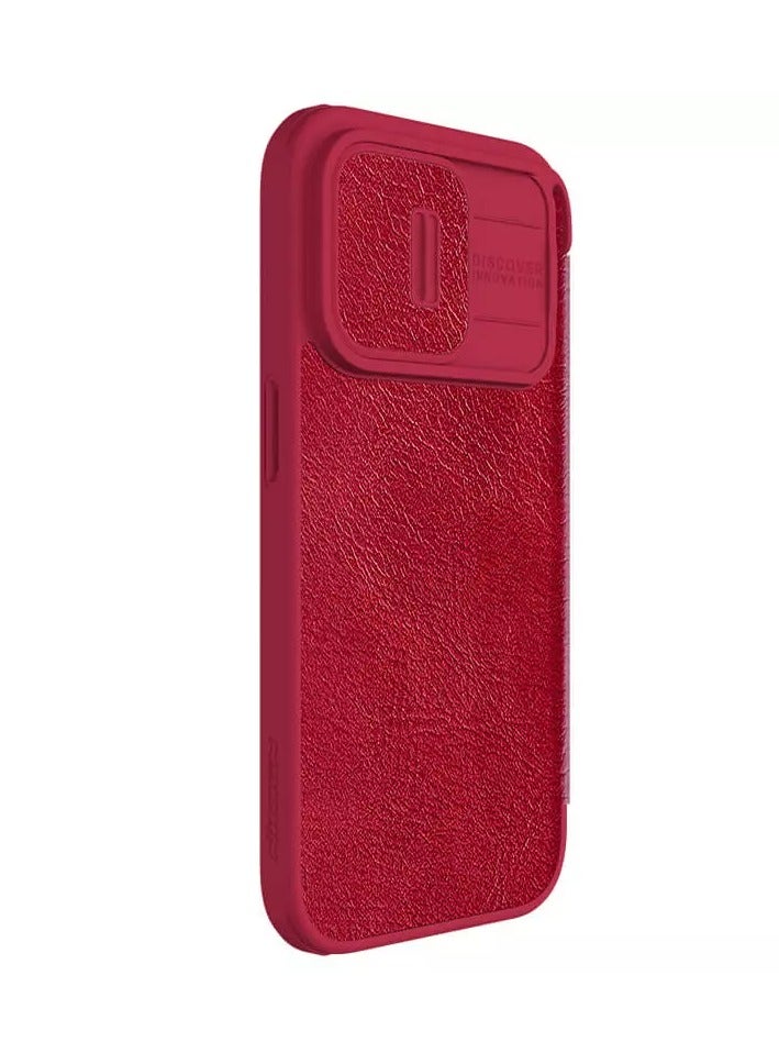 Nillkin Qin Pro Series Leather Case for Apple iPhone 15 Pro (6.1") – Classic Red - Image 2