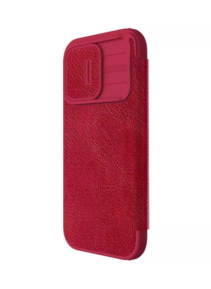 Nillkin Qin Pro Series Leather Case for Apple iPhone 15 Pro (6.1") – Classic Red - Image 3
