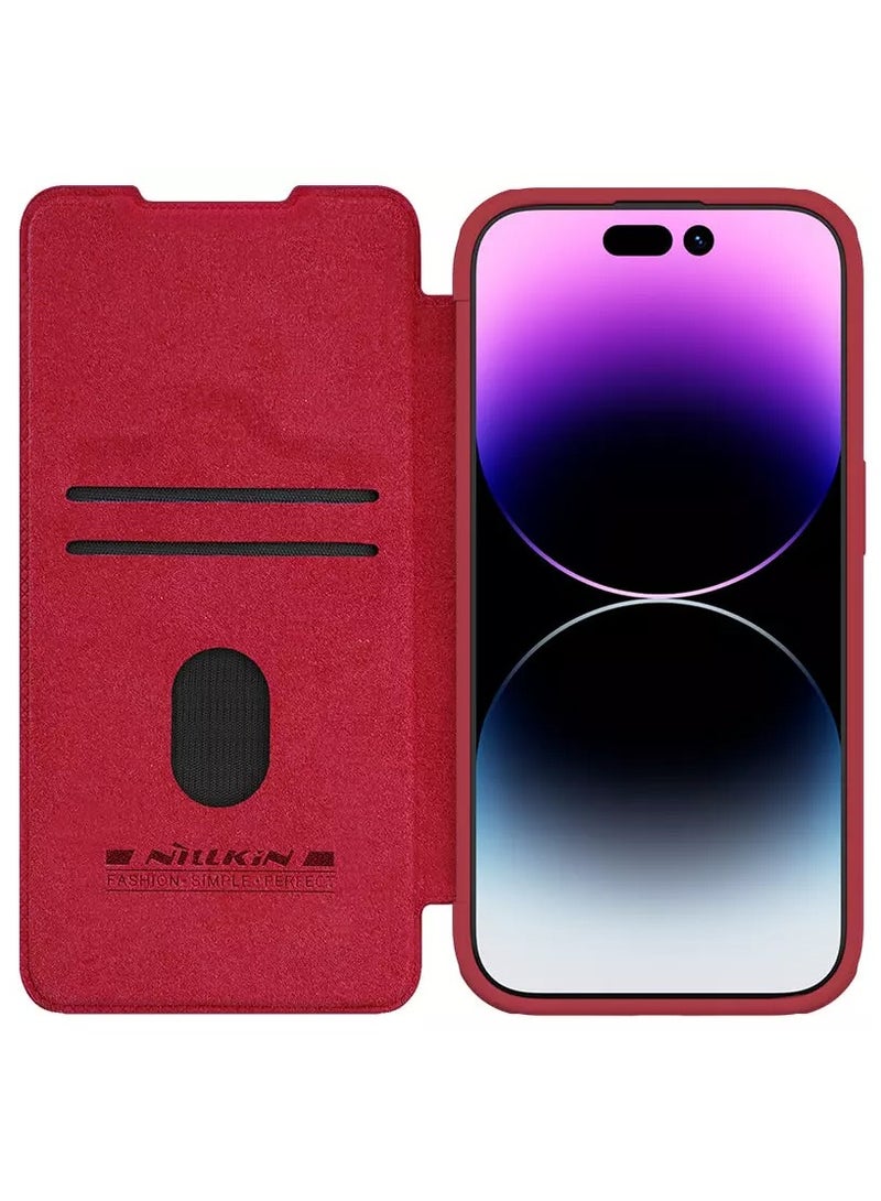 Nillkin Qin Pro Series Leather Case for Apple iPhone 15 Pro (6.1") – Classic Red - Image 5