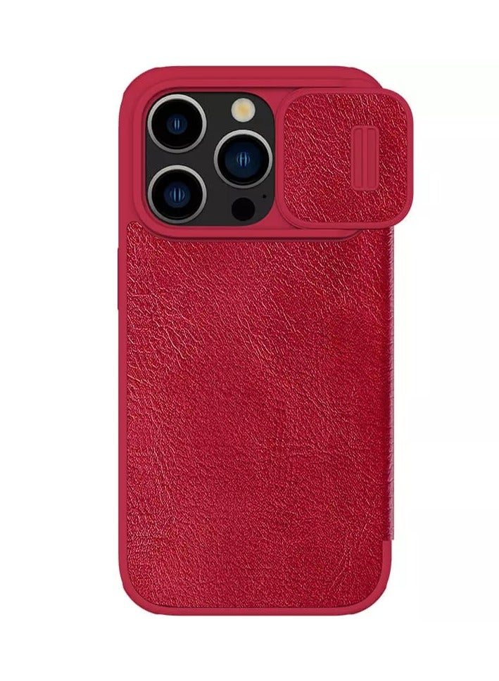 Nillkin Qin Pro Series Leather Case for Apple iPhone 15 Pro (6.1") – Classic Red - Image 1