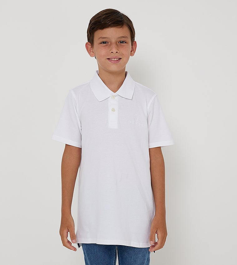 Logo Embroidered Short Sleeves Polo T-Shirt