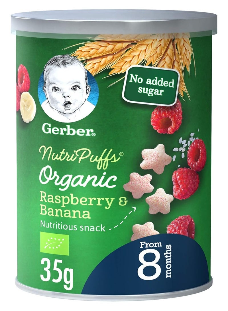 Gerber Organic Baby Food Raspberry And Banana 35g - Image 1
