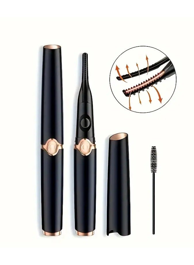 Rozino 1pc Intelligent Heated Eyelash Curler, 150mAh Rechargeable Lithium Battery, 3-Speed Adjustable, USB Charging, Portable Eye Makeup Styling Tool with Brush Head, Quick Curling & Beauty Enhancement - Image 3