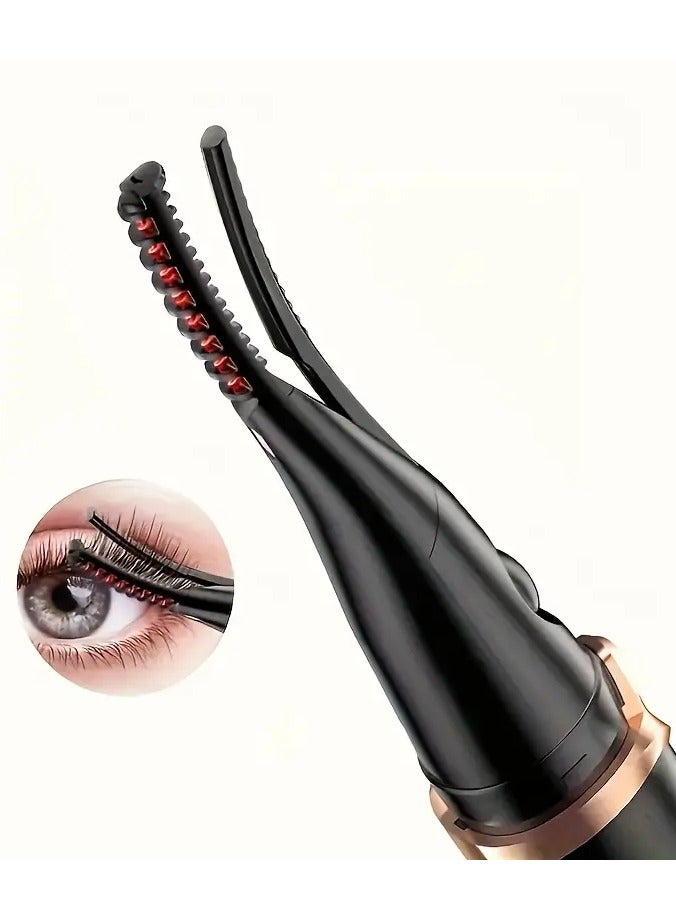 Rozino 1pc Intelligent Heated Eyelash Curler, 150mAh Rechargeable Lithium Battery, 3-Speed Adjustable, USB Charging, Portable Eye Makeup Styling Tool with Brush Head, Quick Curling & Beauty Enhancement - Image 4