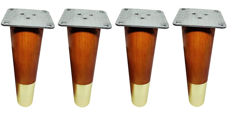 QZibeva Gold Furniture Legs 5 Inches Furniture Sofa Legs Set of 4 Style Heavy Duty Metal Replacement Triangle Furniture Feet for Dresser Couch Table Cabinet Cupboard Ottoman Screw Included - Image 3