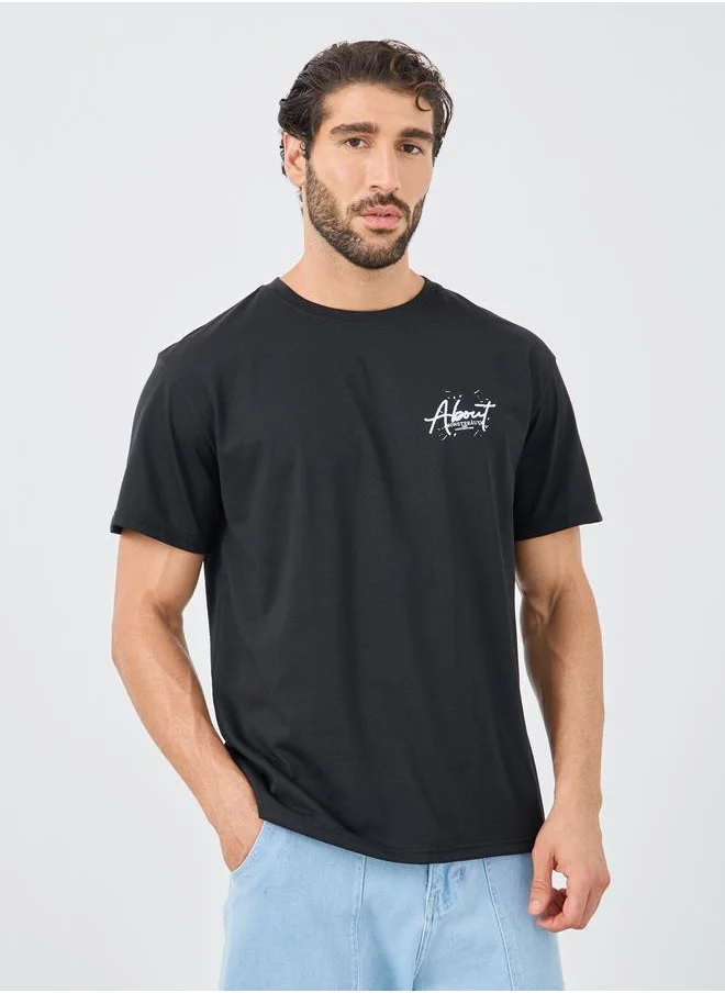 Styli Styli Back Graphic Print Crew Neck Oversized T-Shirt
