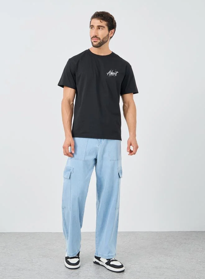 Styli Styli Back Graphic Print Crew Neck Oversized T-Shirt
