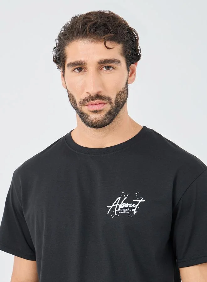 Styli Styli Back Graphic Print Crew Neck Oversized T-Shirt