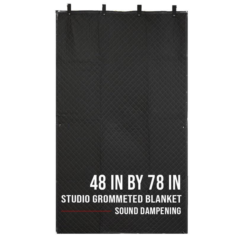 Boxer Studio Sound Dampening Blanket 48 x 78  Door  Window  Diamond Pattern Insulated Blanket Light Blocker Sound Absorbing  Grommets and Loops
