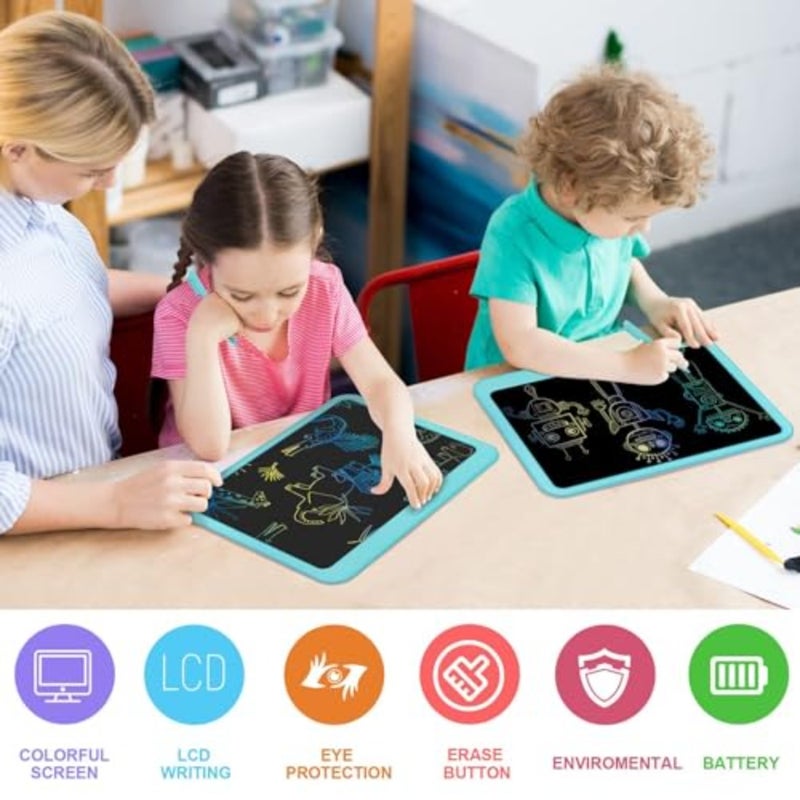جهاز لوحي للكتابة بشاشة LCD مقاس 15 بوصة من proffisy لوحة رسم ملونة ولوحة كتابة إلكترونية ولوحات خربشة لألعاب التعلم التعليمية الإلكترونية للأولاد من سن 3 إلى 12 عامًا باللون الأزرق - Image 2