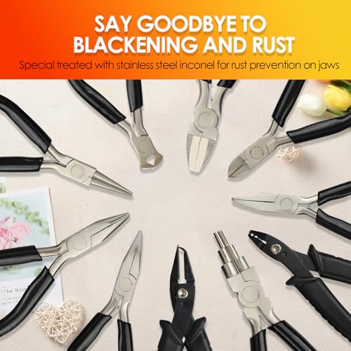 Giwaelro Jewelry Pliers Set 10 PCS Professional Pliers for Jewelry Making Repair and Wire Wrapping - Image 3