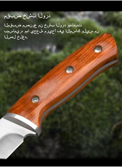 Browning Multifunctional 5CR15MOV Stainless Steel High Hardness Outdoor Knife Camping Knife Self-Defense Knife Portable Sharp Knife With PU Leather Case  - Image 4