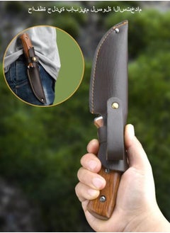 Browning Multifunctional 5CR15MOV Stainless Steel High Hardness Outdoor Knife Camping Knife Self-Defense Knife Portable Sharp Knife With PU Leather Case  - Image 5