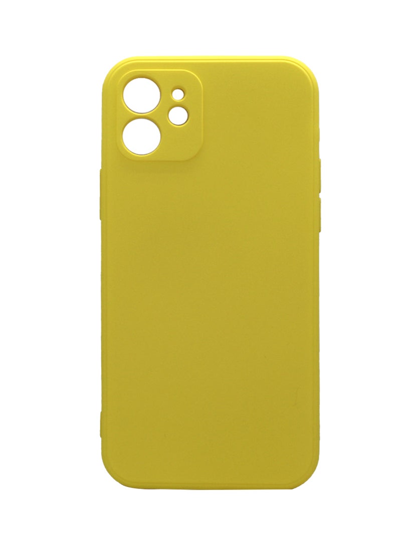Theodor Protective Ultra Slim Fit Case Liquid Silicone Gel Cover with Full Body Protection Anti-Scratch Shockproof Case For iPhone 12 LIQUID SILICON YELLOW - Image 1