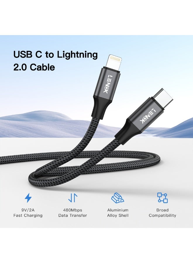 LENOK USB C to Lightning Cable iPhone Fast Charger USB C Power Delivery Type C to Lightning Nylon Braided USB C to Lightning Cable for iPhone 14 13 12 11 Pro Max X XS XR 8 7 6s Plus - Image 2