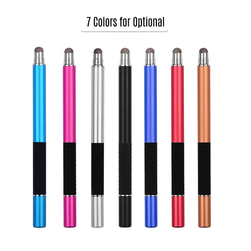 قلم إلكتروني (Stylus Pen): جسم معدني بيئي أسود - قلم رقمي بنهايات قابلة للاستبدال من قرص دقيق وألياف رفيعة للكتابة باليد والرسم وتدوين الملاحظات على الشاشات اللمسية - Image 4