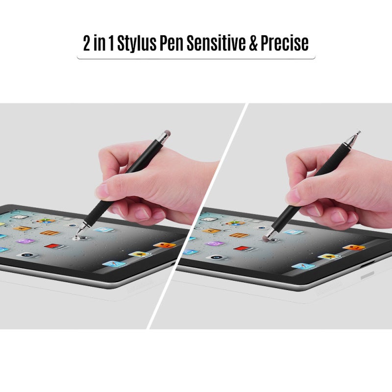 قلم إلكتروني (Stylus Pen): جسم معدني بيئي أسود - قلم رقمي بنهايات قابلة للاستبدال من قرص دقيق وألياف رفيعة للكتابة باليد والرسم وتدوين الملاحظات على الشاشات اللمسية - Image 5