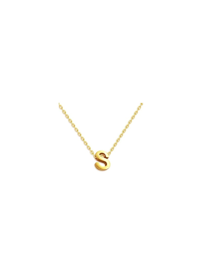 Luxuria Elegant necklaces for women made of stainless steel plated with 18k gold, trendy personalized love letter necklace, small name necklaces, gift for teenage girls - letter (S) - Image 1