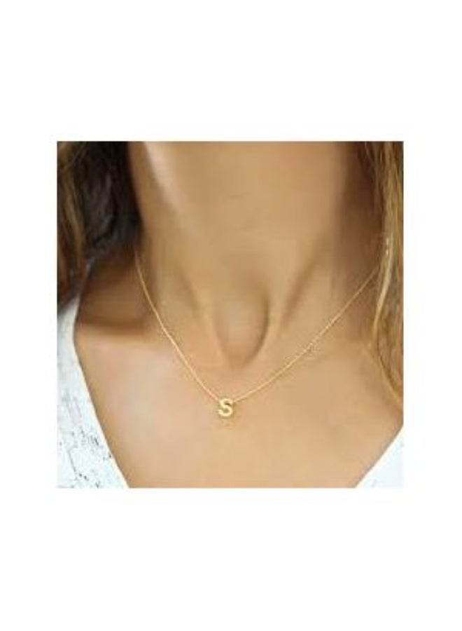 Luxuria Elegant necklaces for women made of stainless steel plated with 18k gold, trendy personalized love letter necklace, small name necklaces, gift for teenage girls - letter (S) - Image 3