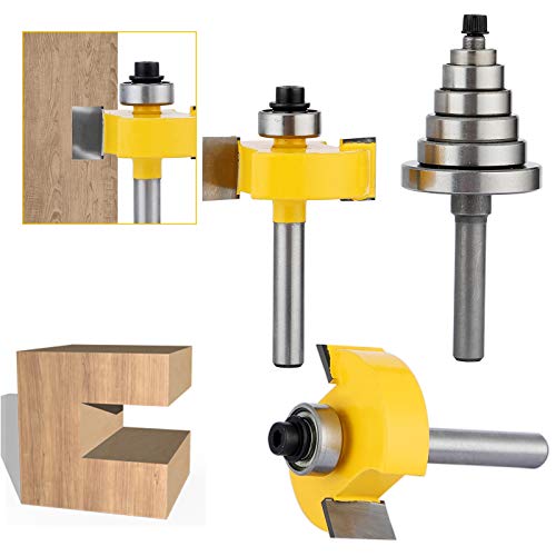 JTTJDB 1/4-Inch Shank Rabbet Router Bit with 6 Bearings Set - 1/8", 1/4", 5/16", 3/8", 7/16", 1/2" Interchangeable Bearings - Image 5