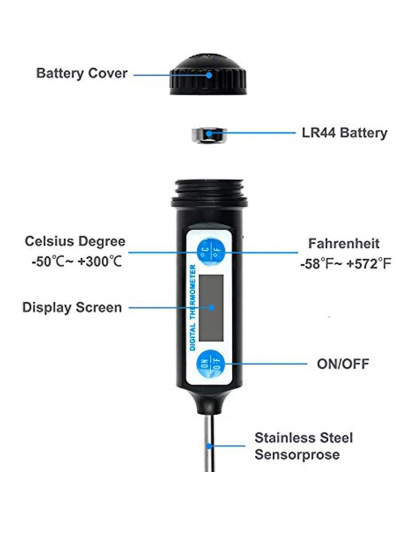 NIBEMINENT Cooking Thermometer Digital Food Meat Candy Dt-10 Instant Read with Long Probe for Bbq Kitchen Grill Milk (Black)  - Image 4
