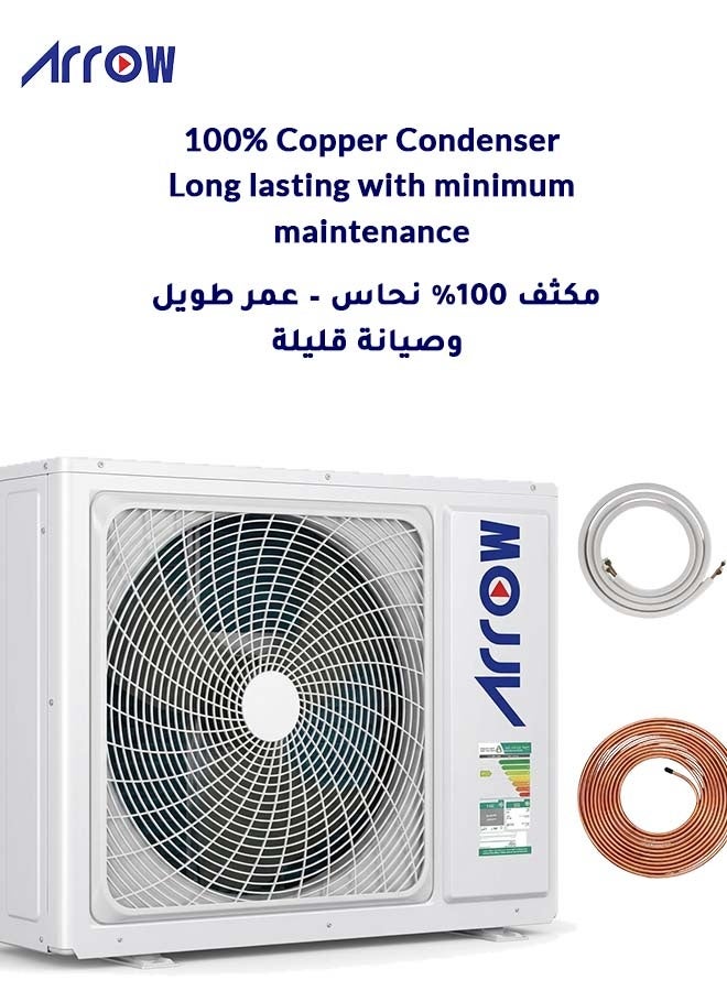 ارو مكيف هواء سبليت ذكي للتبريد فقط، بقدرة 22200 وحدة حرارية بريطانية، طبقتان، منظف تلقائي، شاشة LED مخفية، ضمان 7 سنوات على الضاغط | رقم الموديل: RO-24SHC-S - Image 3