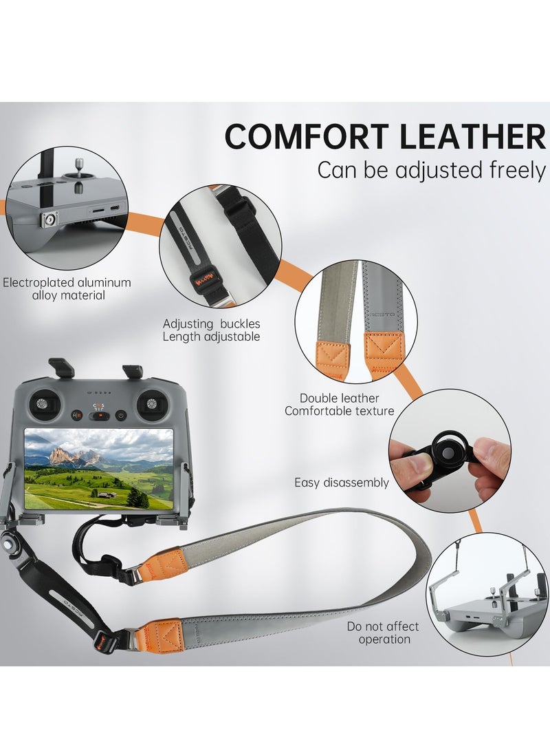 SYOSI Balance Lanyard for DJI RC RC2 Double Larer Leather Lanyard Neck Strap RC PRO Controllers Hands Free Remote Control Neck Strap for DJI Mini 4 Pro Air 3 2S Mini 3 3 Pro  - Image 2