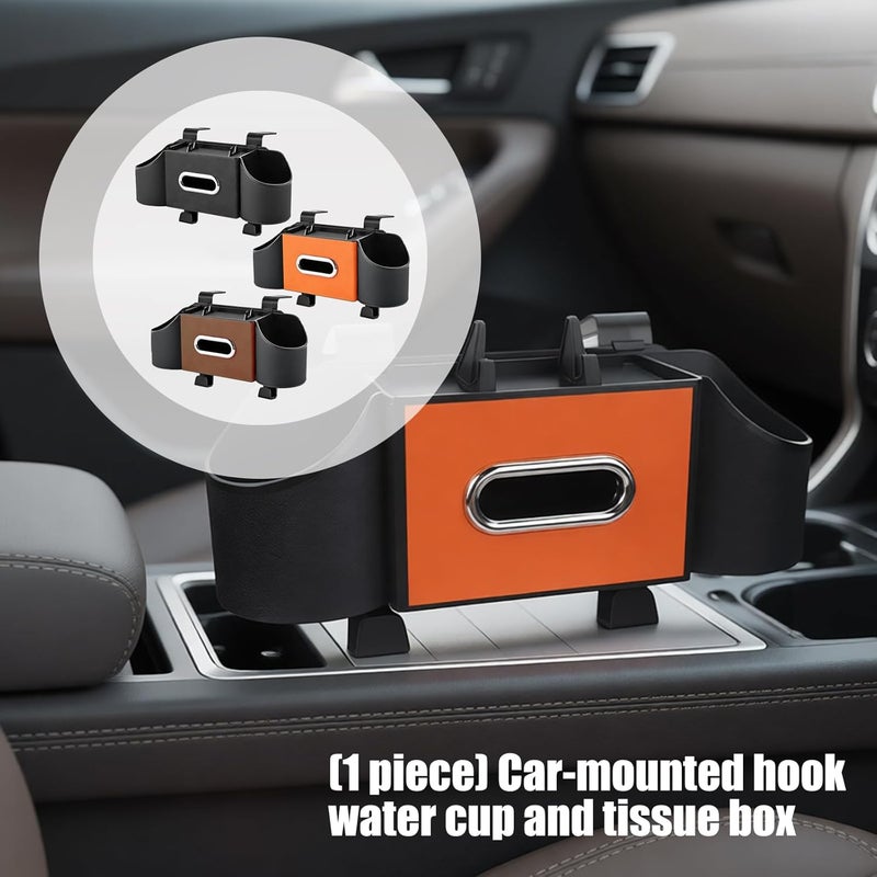 Functional Auto Seat Back Mount with Drink Pocket and Tissue Case Maintains Cabin Tidy During Journeys and Rides Car Rear Seat Planner - Image 2
